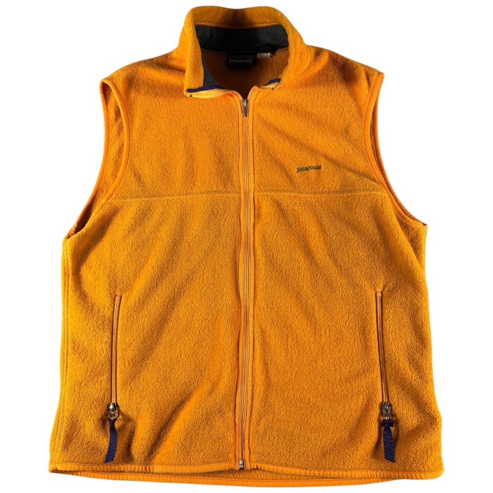 Patagonia Synchilla Fleece Vest Mens Large Orange Outdoor Vintage Workwear